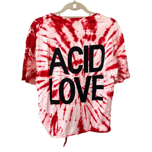 SANDRO Tie Dye Graphic Tie Front Tee Red (Sandro 2 - Medium) - Picture 4 of 5
